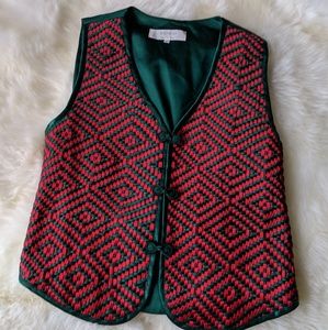 A.to.te.to Vintage Christmas Geometric Vest
